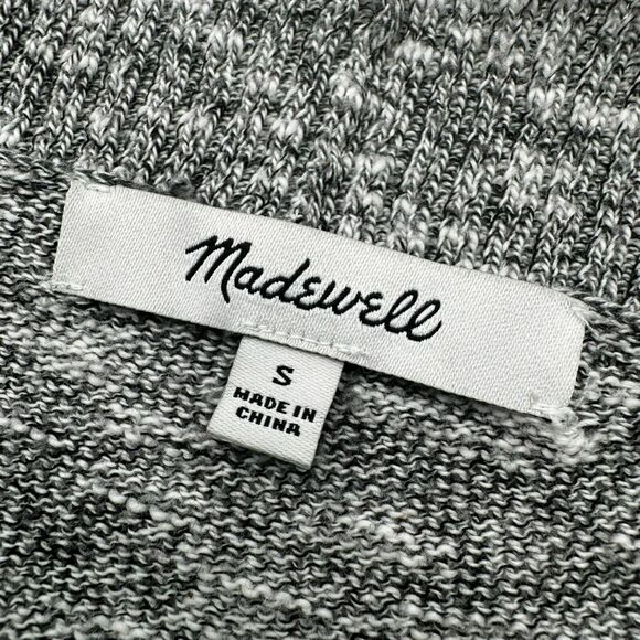 MADEWELL Women's Small Ryder Cardigan Heather Gray Knit Slouchy Open Pockets - Picture 5 of 12